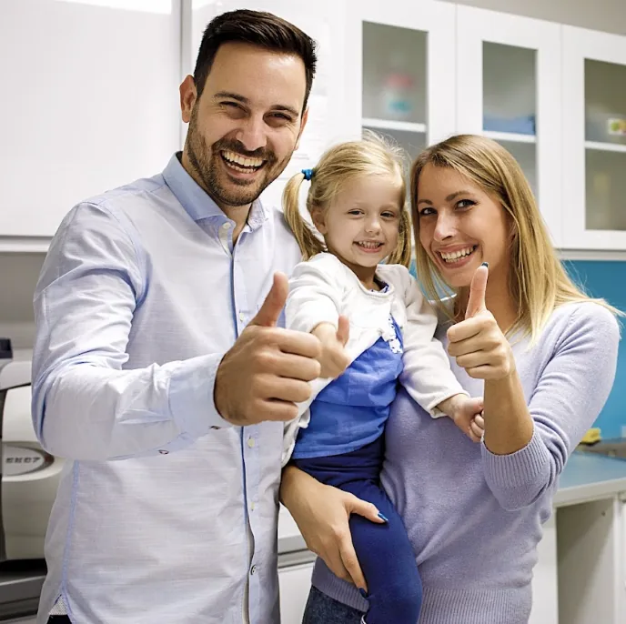 Happy family at Walnut Creek Dental after treatment, no insurance required